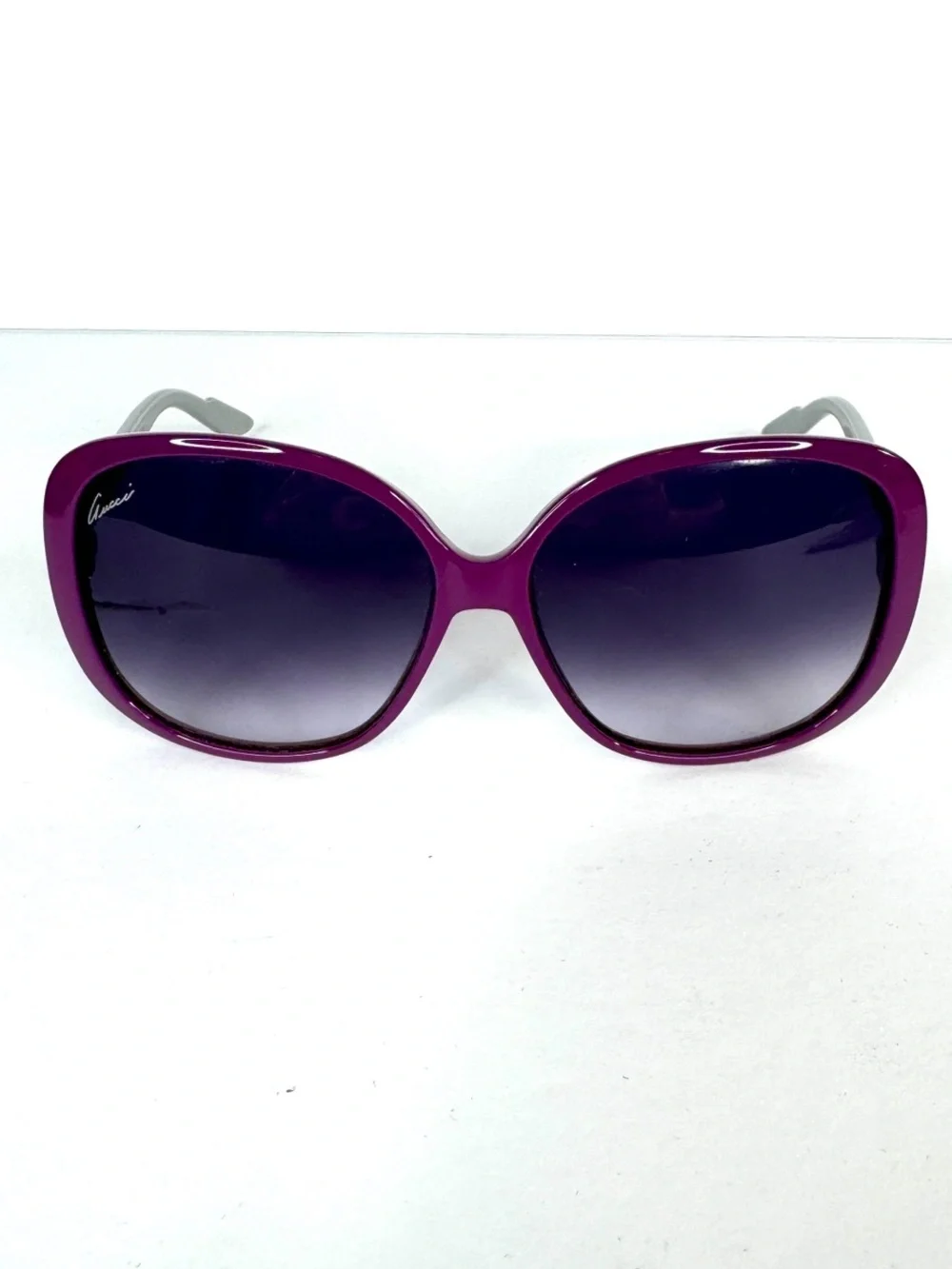 GUCCI 3157 Oversized Sunglasses NEW In Case Violet Silversmoke Made In Italy